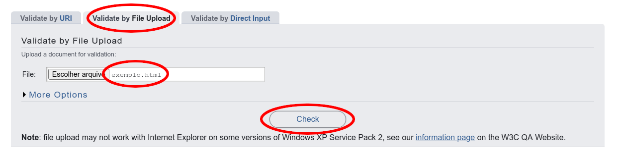 Validação no W3C Markup Validation Service