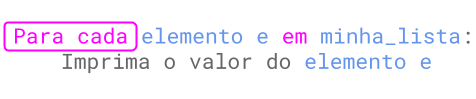 Forma de se ler o comando 'for'